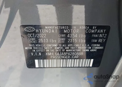 2023 Hyundai Sonata Sel from USA, damaged, VIN KMHL64JA8PA280888